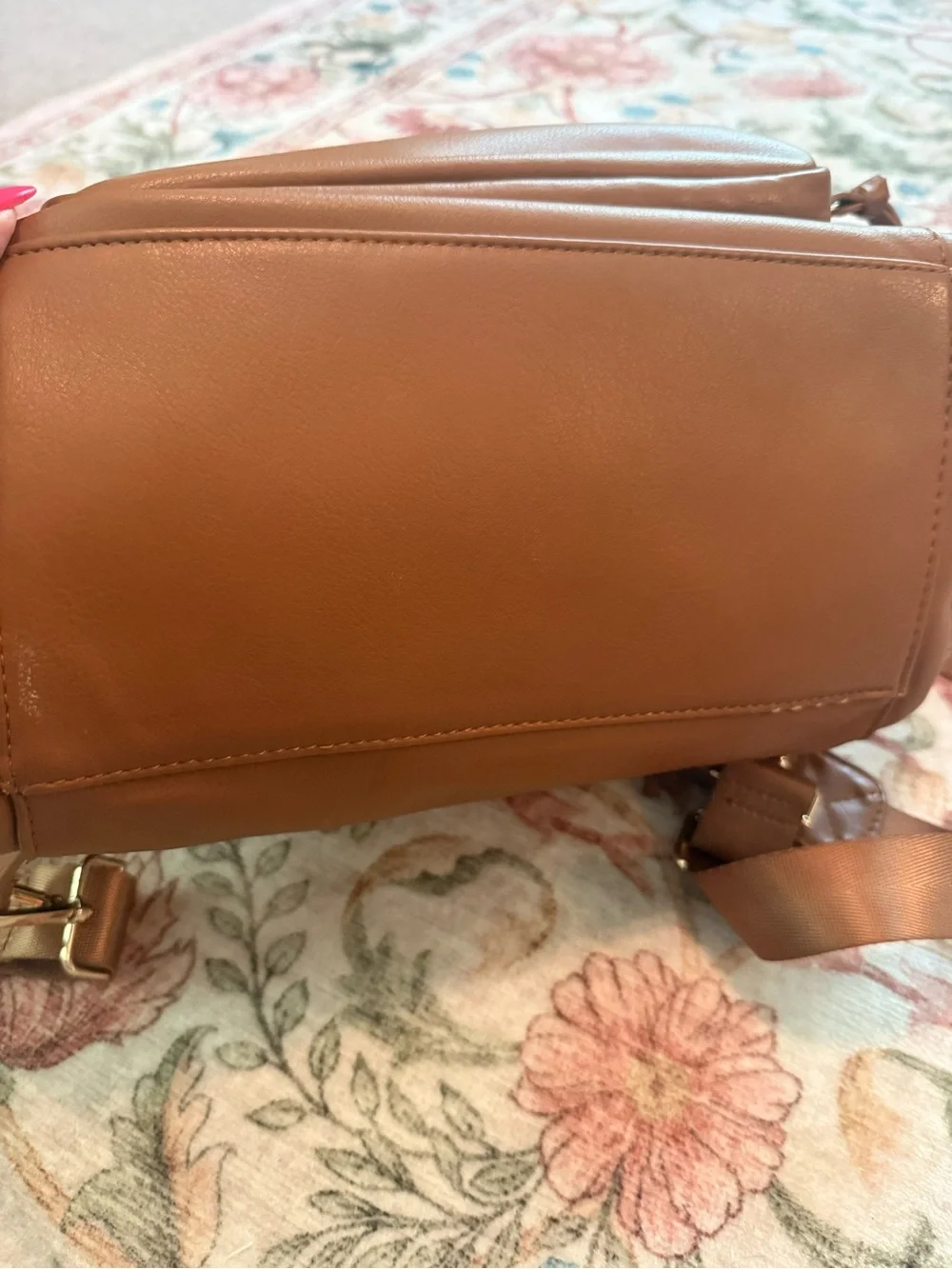 Miss Fong Leather Tote in Warm Cognac